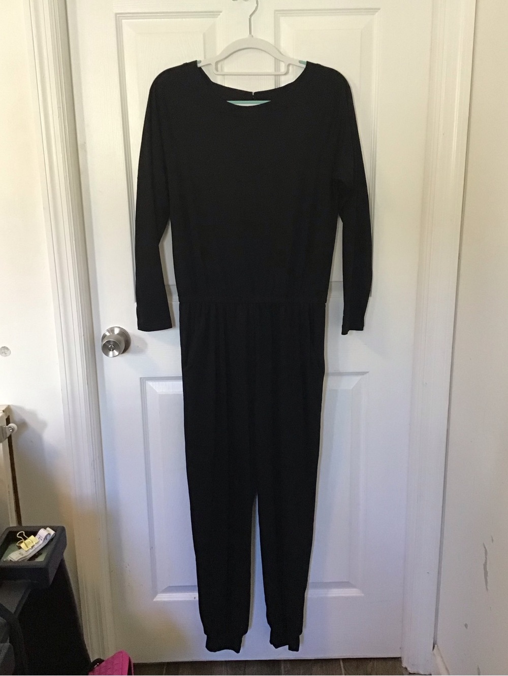 NWOT! Classic Black Long-Sleeve Jumpsuit with Elastic Waist